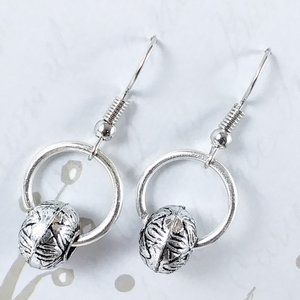 Silver Wheel Dangle Earrings